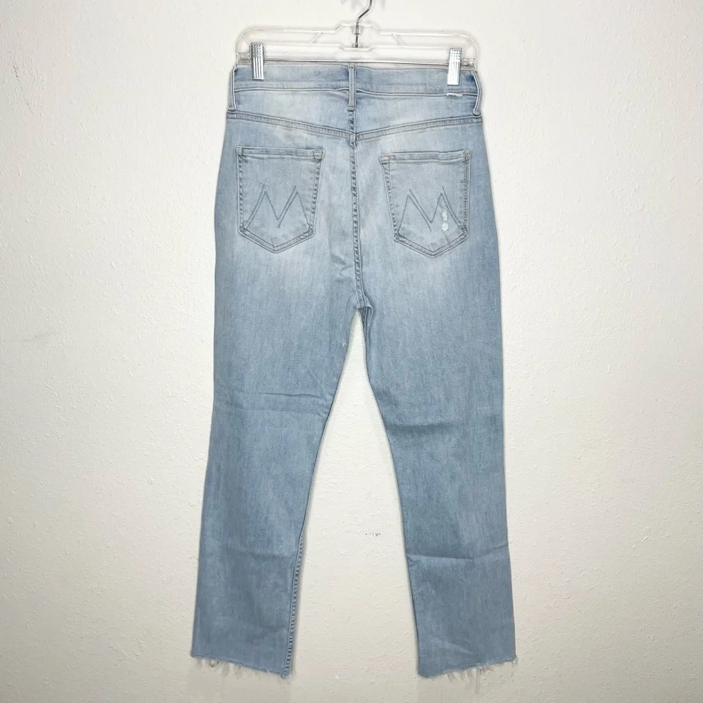 MOTHER Denim High Waisted Rider Ankle Fray In Island Afterhours 30 NWOT